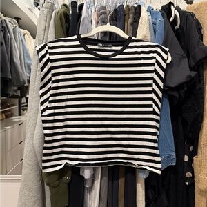 ZARA Striped Black and White Women's Top. sz small